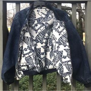 STYLISH VINTAGE NEIMAN-MARCUS LINED BLUE DENIM ZIPPER JACKET EXCELLENT CONDITION